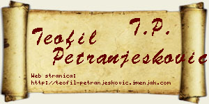 Teofil Petranjesković vizit kartica